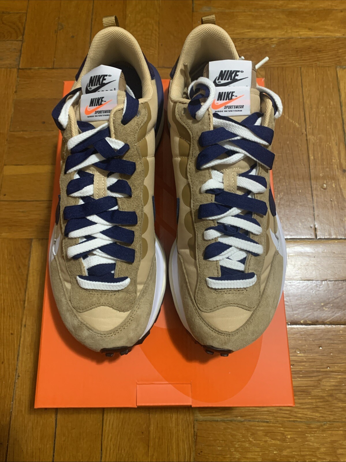 SACAI X NIKE DS Nike Vaporwaffle X Sacai Sesame Blue Void Uomo Taglia 8 DD1875 200