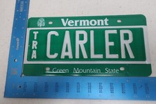 Vermont License Plate Tag VT Trailer Vanity Last Name Surname CARLER Carl