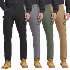 Men's Carpenter Work Pants Cargo Hiking Waterproof Stretch Heavy Duty Trousers