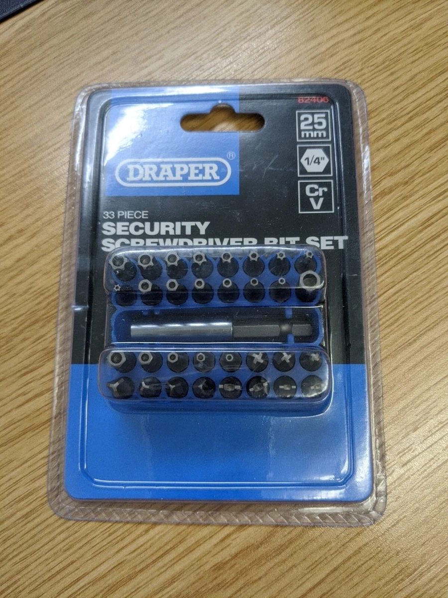 Draper 33 Piece Security Bit Set 25mm 1 4