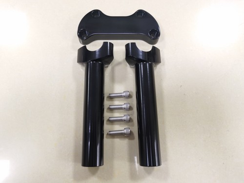 6" Black Handlebar Risers Top Clamp For Harley Softail Dyna Sportster 883 1200 - Picture 4 of 7
