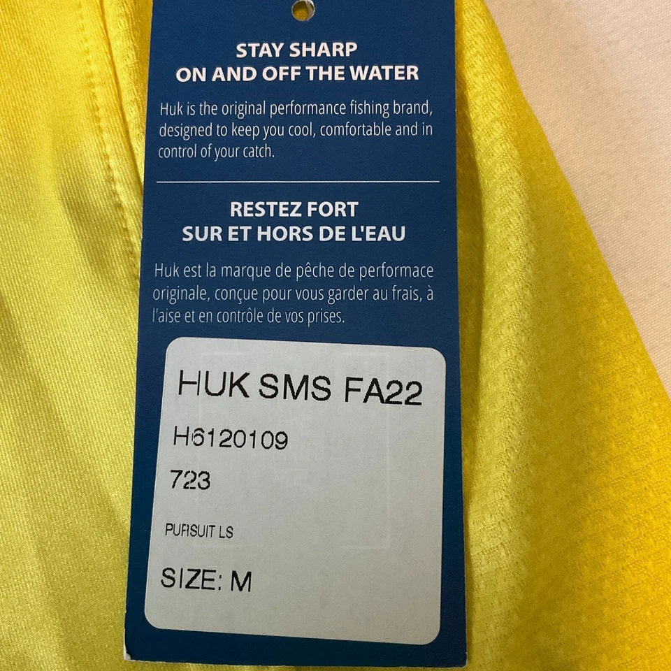 Camiseta Feminina Huk Fishing Manga Longa Perseguição Tamanho M Amarela - Imagem 4 de 4