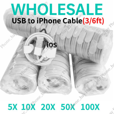 USB Charger Cable Cord For Apple iPhone 6 7 8 X XR 11 12 13 14 Pro Max Wholesale