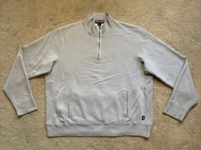 GUC Vineyard Vines Cotton Mock 1/2 Zip Pullover Sweatshirt GRAY LARGE MSRP $128