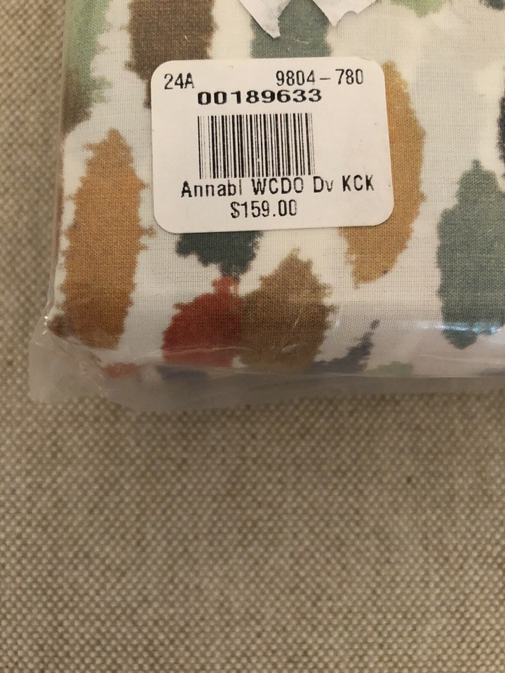 Pottery Barn Annabel Watercolor Dot Organic Percale Cal King Duvet
