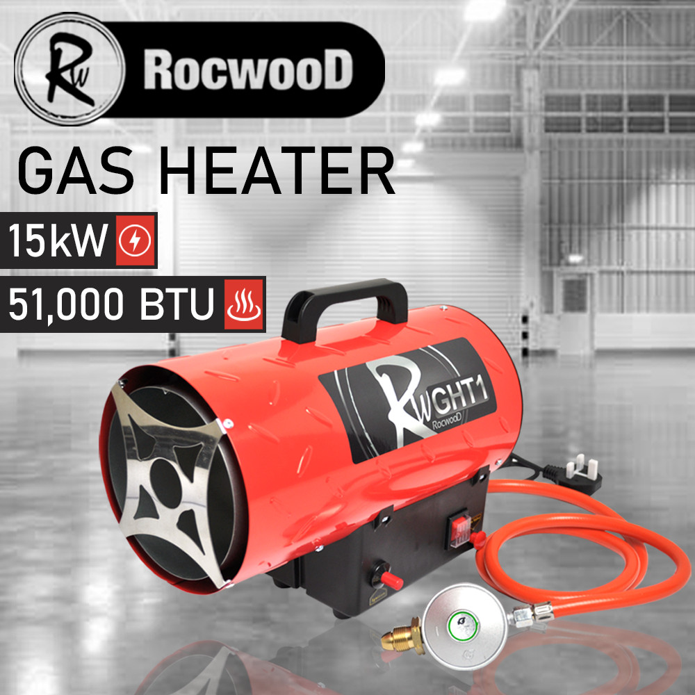 Gas Space Heater Propane 15KW RocwooD 51,000 BTU Garage Workshop Portable  5398782928793 | eBay