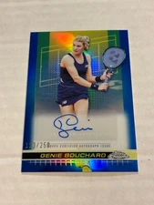2024 TOPPS CHROME TENNIS GENIE BOUCHARD 123/250 BLUE REFRACTOR AUTO SP