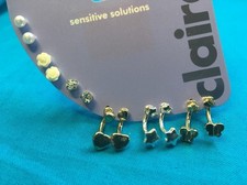 Six Pairs Of Claire's Sensitive Solutions Studs And Front And Back Earrings