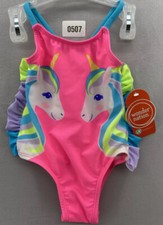 Baby Girls 1 Piece Bathing Suit 1 Yr 12 Months UPF 50 Swimsuit Pink 2 Unicorns