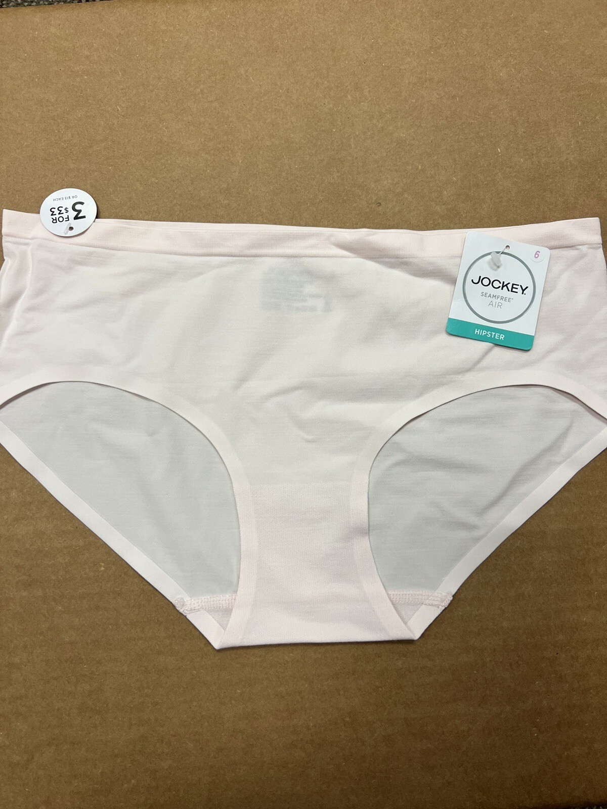 [3 PAIRS] Jockey Women's Seamfree AIR Hipster Panties, Soft Pink, size
