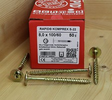 RESTPOSTEN Rapid Komprex® S-22 8,0 mm Tellerkopfschrauben Holzbauschrauben   