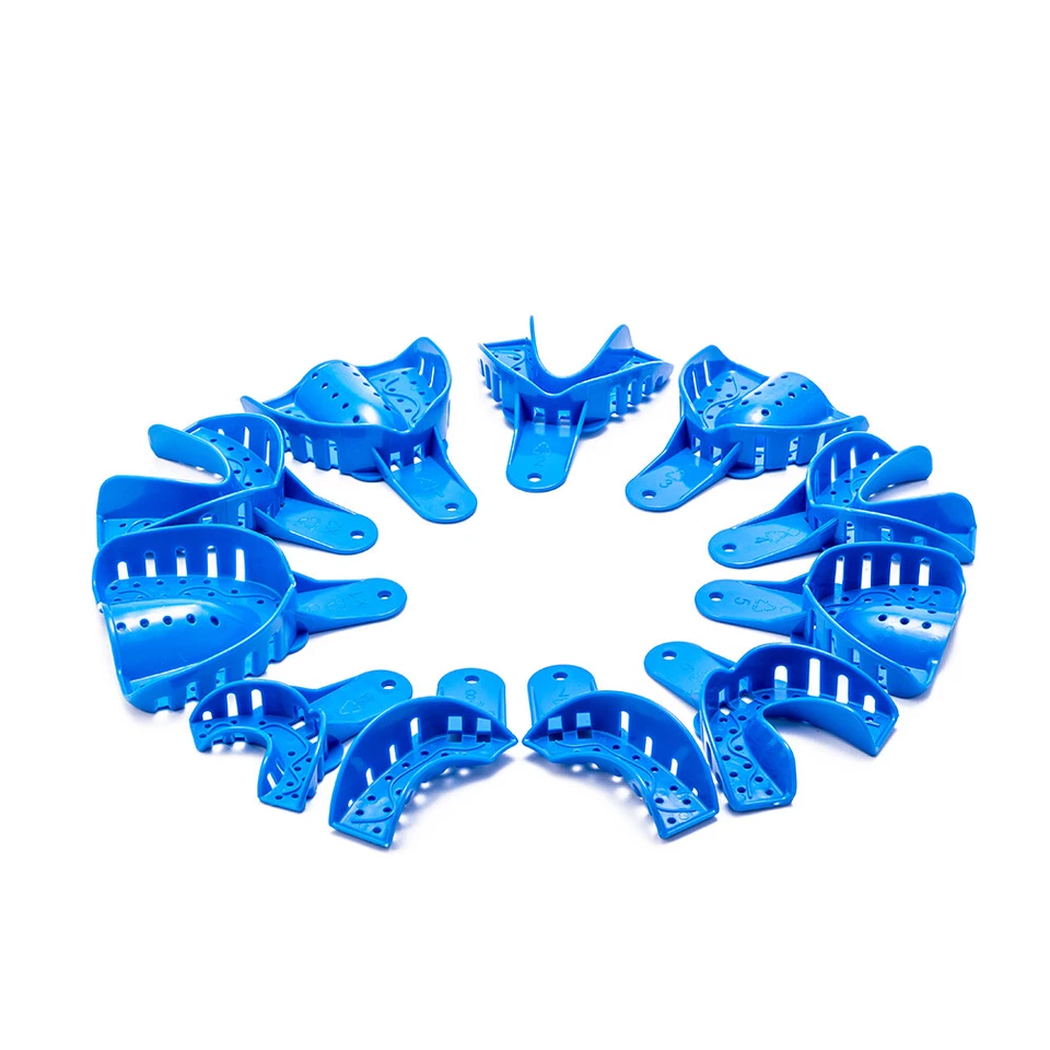Bandejas de impresión dental de plástico perforadas 12 piezas superior/inferior S/M/L/XL Easyinsmile Foto 3 de 4