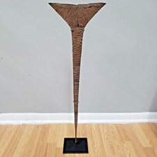 Precolonial African Mumuye Nigeria Iron Currency Sword Blade W/ Custom Stand 