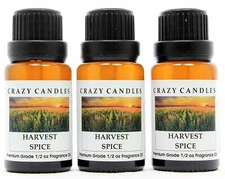 3 Harvest Spice 1/2oz Premium Grade Scented Fragrance Oil Crazy Candles