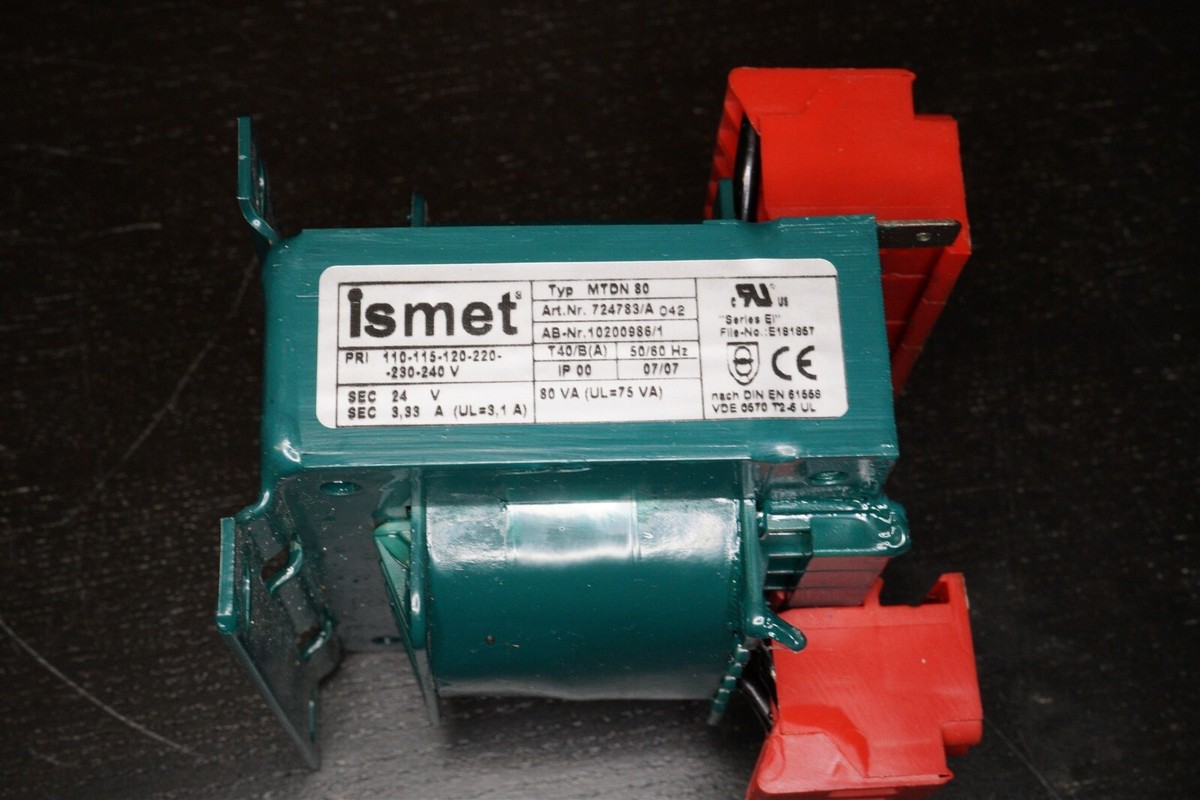 Ismet Typ MTDN 80 Transformer PRI 0 - 240 V, SEC 24V 3.33A