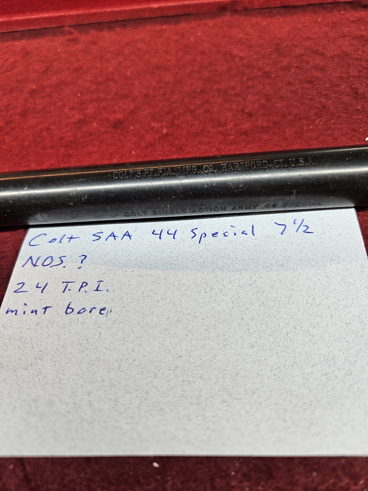 NOS Factory Colt Single Action Army SAA 24 TPI MINT BORE 7 1/2