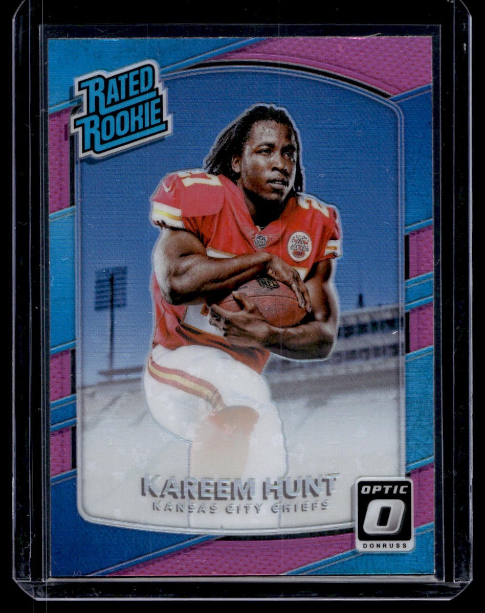 2017 Donruss Optic #182 Kareem Hunt Pink