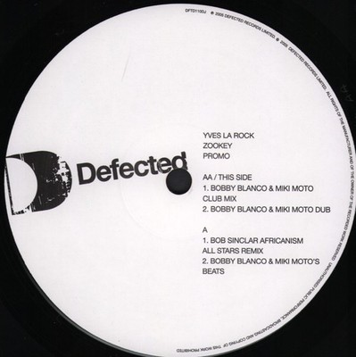 Yves Larock Zookey (Lift Your Leg Up) 12'' Vinyl UK Defected 2004 In Generic