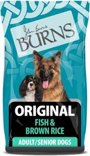 Burns Hypoallergenic Dry Dog Food Fish & Brown Rice Adult Senior 12kg 1.88 per kilo