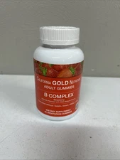 Vitamin B Complex Gummies, B6, Biotin, Folate, Niacin, B12, Natural Strawberry