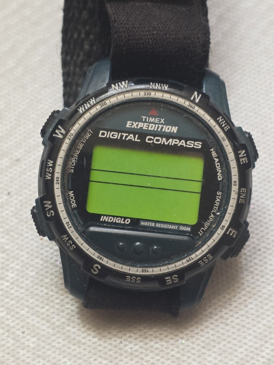 美品 TIMEX INDIGLO CONPASS インディグロ コンパス 希少 Vtg TIMEX Expedition Digital Compass Indiglo Quartz Men's Watch