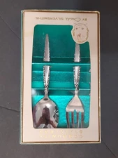 Vintage Oneida Community Baby Set  Fork Spoon 2 Piece  VENETIA New In Box