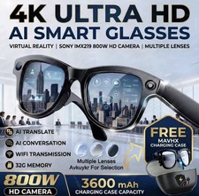 4K Ultra HD AI Smart Glasses WLAN Kamera Blue...