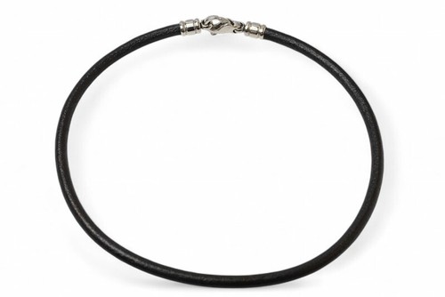 BVLGARI Choker/Bangle Leather String/Cord Black/Silver Used