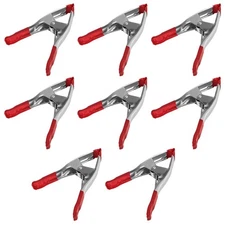 Set of 8-9-Inch Metal Spring Clamp with Red Tip