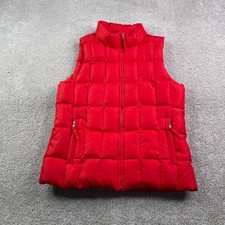 Vintage Gap Womens Vest Medium Red Down Quilted Puffer Warm Full Zip Y2K
