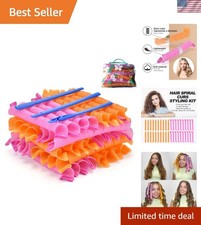 40pcs Heatless Spiral Hair Curlers - 22in No Heat Magic Curls  Styling Hooks