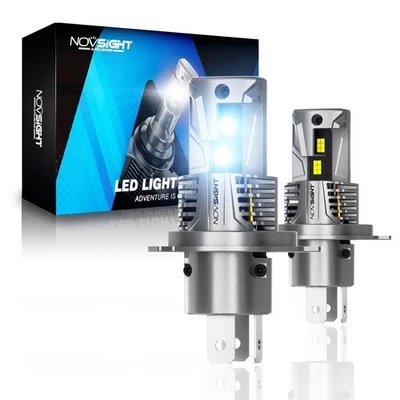 NOVSIGHT KIT ampoules LED H4 9003 HB2 faisceau haut bas halogène xénon 100W - Photo 1/4