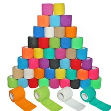 48 Pack 2 x 5 Yards Self Adhesive Bandage Wrap, Elastic Breathable Cohesi