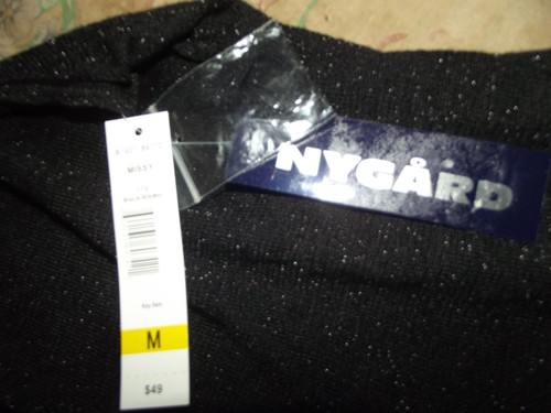NYGARD Sweater Womens Size Medium Black Metallic Sleeveless Mock Shell sparkle - Picture 9 of 10