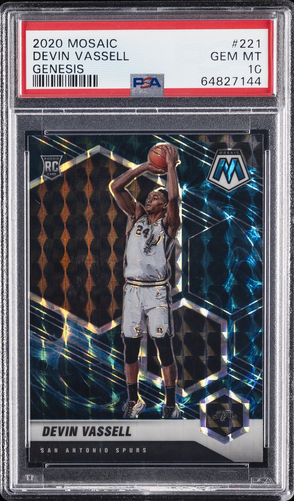 2020 PANINI MOSAIC GENESIS #221 DEVIN VASSELL PSA 10