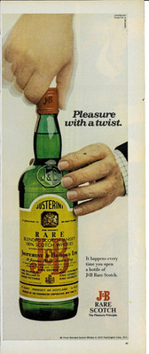 1972 J&B Scotch Whisky Bottle Scotland Vintage Magazine Print Advertising