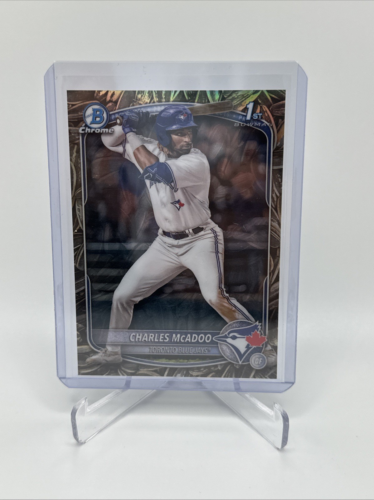 2025 Bowman Chrome MLB Charles McAdoo 1st CHROME SUNFLOWER REFRACTOR SP Raw Mint
