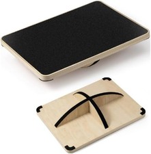 Wooden Balance Board With Cross Base, 43 × 33 × 8 Cm, Features A 360° Rotating