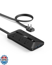 Anker 300J Flat Plug 10-in-1 Ultra Thin Power Strip with 6 AC, 2 USB-A and 2