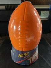 NERF Sports Turbo Jr. Football Bright Orange and Titanium Junior, New Sealed