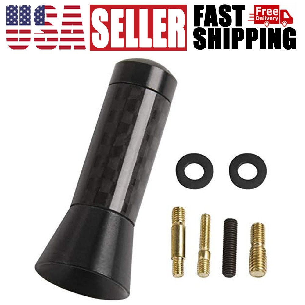 1.4" inches Black Car Antenna aerial Carbon Fiber Radio FM Antena Universal