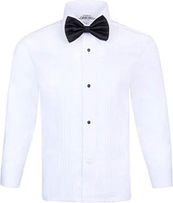 S.H. Churchill  Co. Boy's White Tuxedo Shirt with Bow Tie and Studs NWT