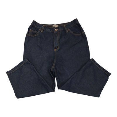 Woman Within Denim Capris Ladies 12W Elastic Back Dark Wash