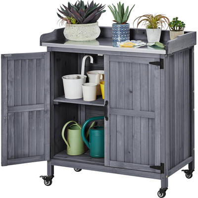 Yaheetech Garden Potting Bench Table Outdoor Garden Horticultural Wooden