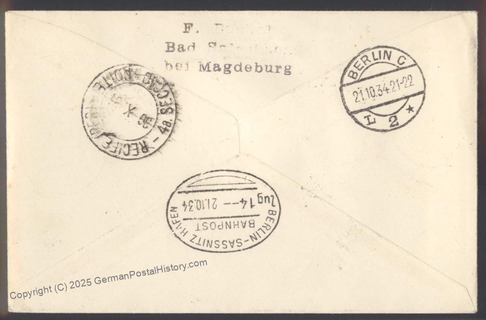 Norway 1934 Graf Zeppelin Germany 11.SAF Cover Mi414 BPP Cert Sieger Esta 113320