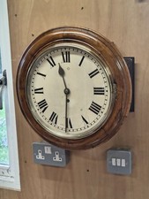 ANTIQUE FUSEE WALL CLOCK . FULLY RESTORED MOVEMENT AND CASE. 12 INCH DIAL .