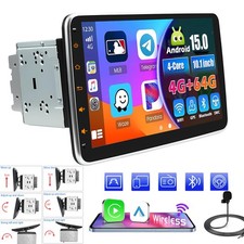 Double 2 DIN Carplay Android Car Radio Stereo 10'' Rotatable GPS WIFI Head Unit