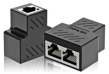 RJ45 Splitter / Coupler - 1 to 2 Female To Female Network Adapter (Cat 5a/6a)