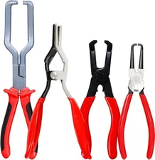4 Pcs Fuel Line Disconnect Pliers Set With 80 Degree 4 Set, Red 