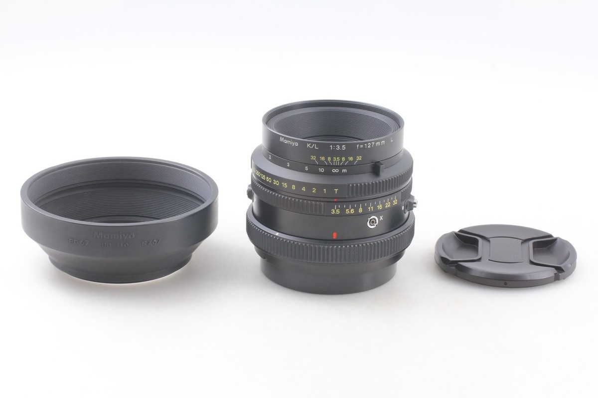 「美品」ほぼ新品マミヤ127mm/klレンズ　レンズキャップ付き 美品」ほぼ新品マミヤ127mm/klレンズ レンズキャップ付き 美品